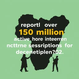 Will Nigeria report over 150 million active internet subscriptions for December 2026?